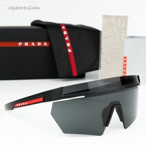 NEW Prada Linea Rossa PS01YS 1BO06F Black Grey Single Lens Unisex Sunglasses